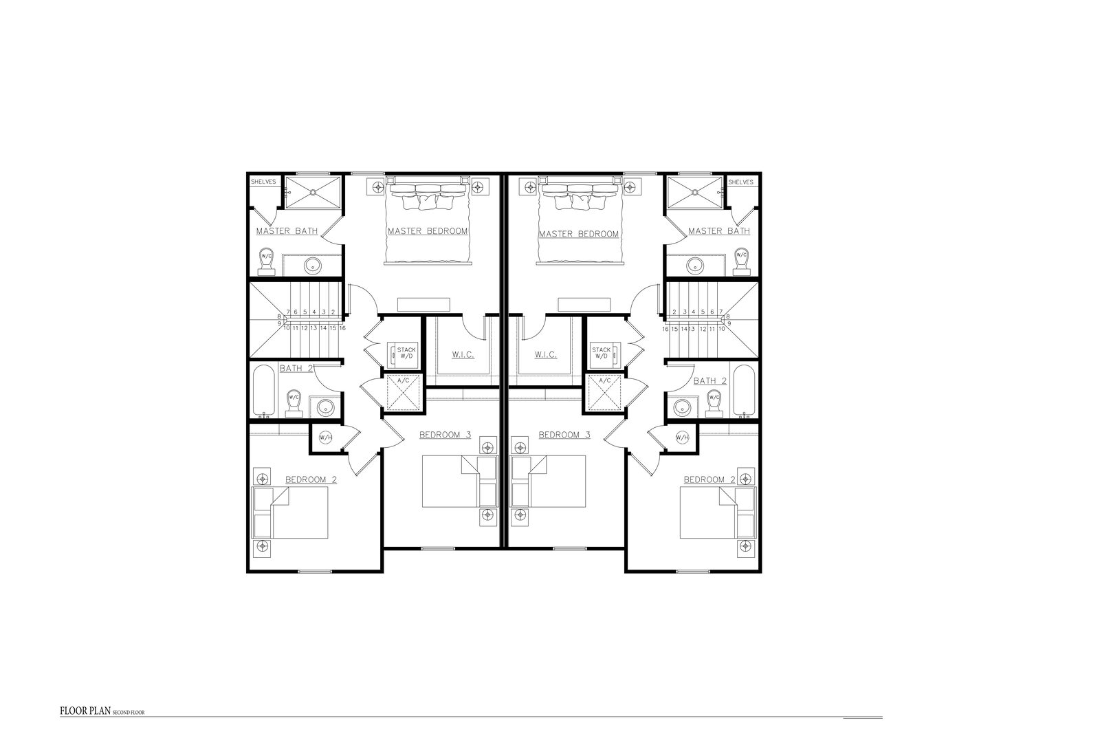 Plan 2 second-floor townhome layout