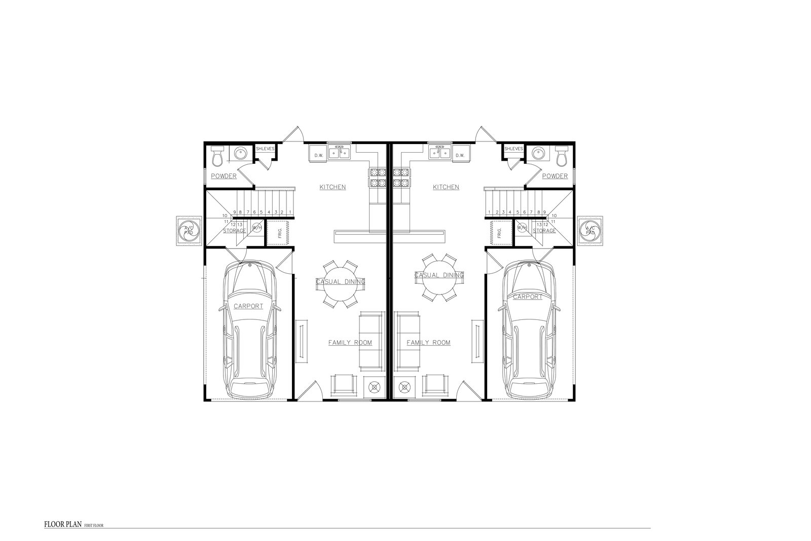 Plan 3 first-floor townhome layout